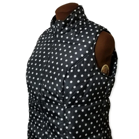 Woman Within Polkadot Black and White Warm Vest Woman Size M - Picture 2 of 8